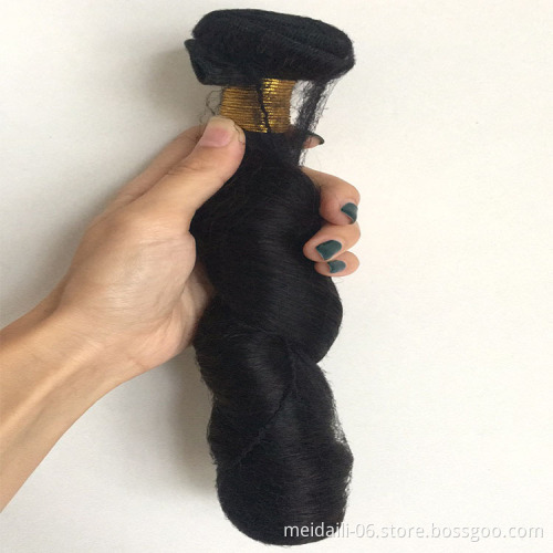 New Arrival Ocean wave Machine Double Drawn Natural Color Virgin Brazilian Human Hair Bundles